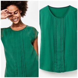 Boden Dakota Jersey Top Blouse Green US Size 10 Office Work Weekend Brunch